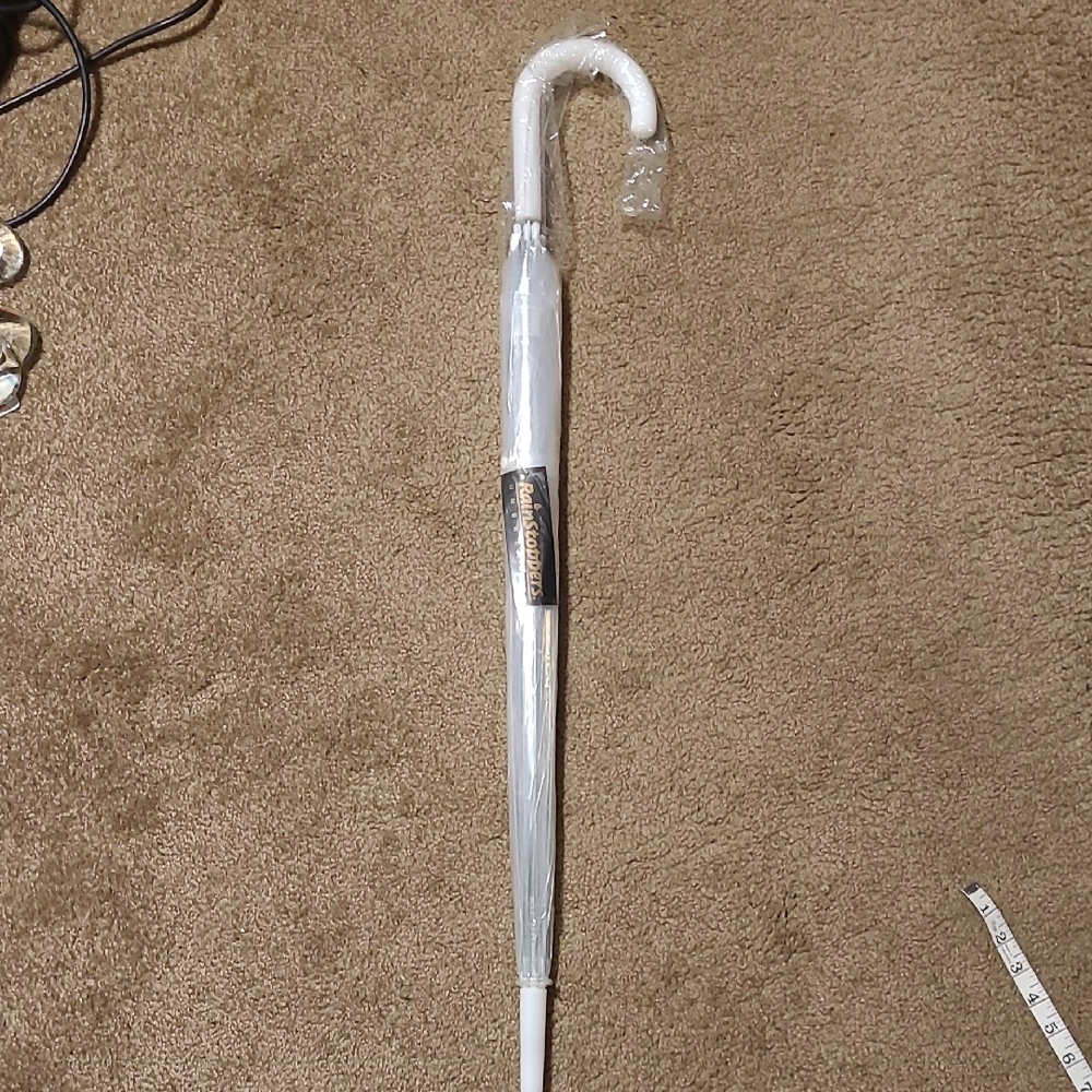 Clear Rainstoppers Craft Umbrella with White Handle